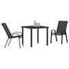 vidaXL Set da Pranzo per Giardino 3 pcs Nero