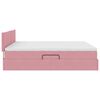 vidaXL Letto con luci a strisce a LED Rosa 180 x 200 cm Velluto