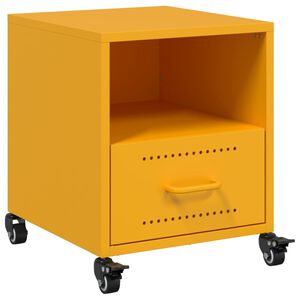 vidaXL Comodino Giallo Senape 36x39x43,5 cm in Acciaio