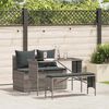 vidaXL Set da Pranzo da Giardino 3 pz con Cuscini in Polyrattan Grigio