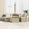 vidaXL Set Divano da Giardino 7 pcs Beige polyrattan