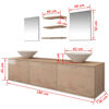 vidaXL Mobili da Bagno con Lavabo Set 8 pz Beige