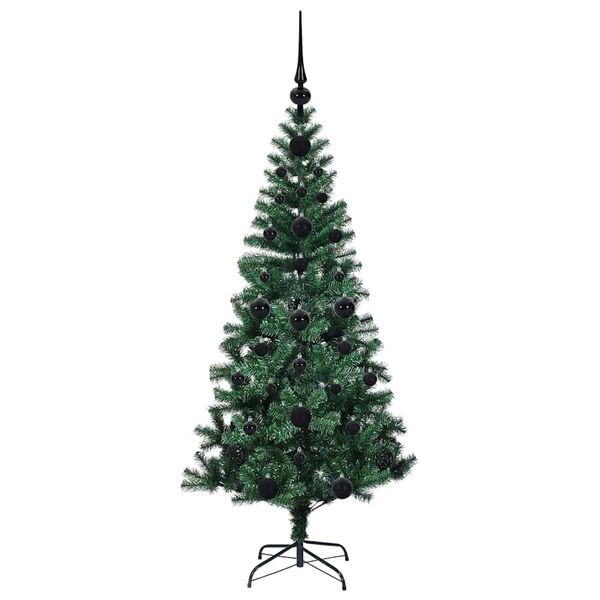 vidaXL Albero di Natale artificiale con luci integrate Verde 120 cm