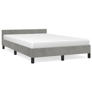 vidaXL Giroletto senza Materasso Grigio Chiaro 120x190 cm Velluto