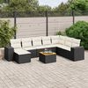 vidaXL Set Divani da Giardino 9 pz con Cuscini Nero in Polyrattan