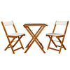vidaXL Set da Bistrot 3 pz Pieghevole con Cuscini Massello di Acacia
