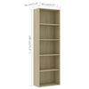 vidaXL Libreria 5 Ripiani Rovere Sonoma 60x30x189 cm Legno Multistrato