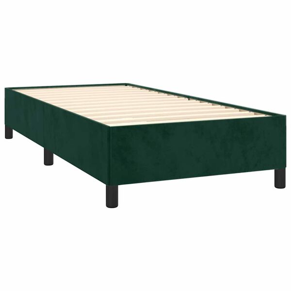 vidaXL Giroletto a Molle con Materasso Verde Scuro 90x200 cm Velluto