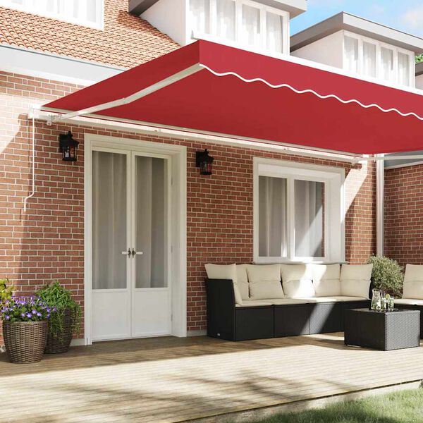 vidaXL Tenda Retrattile Rosso 500 × 350 cm Poliestere e Alluminio