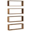 vidaXL Mensola da Parete 4 pcs Legno Antico 80 x 15 x 26 cm