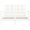 vidaXL Giroletto con Testiera Bianco Small Double Legno Massello