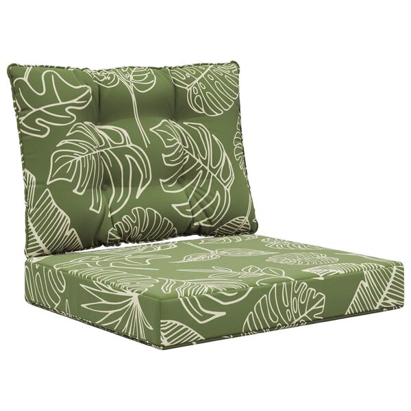 vidaXL Cuscino per divano da esterno 2 pcs Design a foglia Poliestere