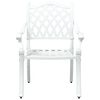 vidaXL Set da Pranzo per Giardino 5 pcs Bianco Alluminio