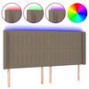 vidaXL Testiera a LED Tortora 203x16x118/128 cm in Tessuto