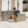 vidaXL Set Divano da Giardino 9 pz con Cuscini Beige Misto Polyrattan