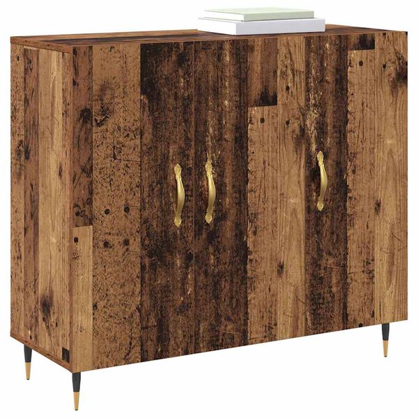 vidaXL Credenza Legno vecchio 90 x 34 x 80 cm Legno multistrato