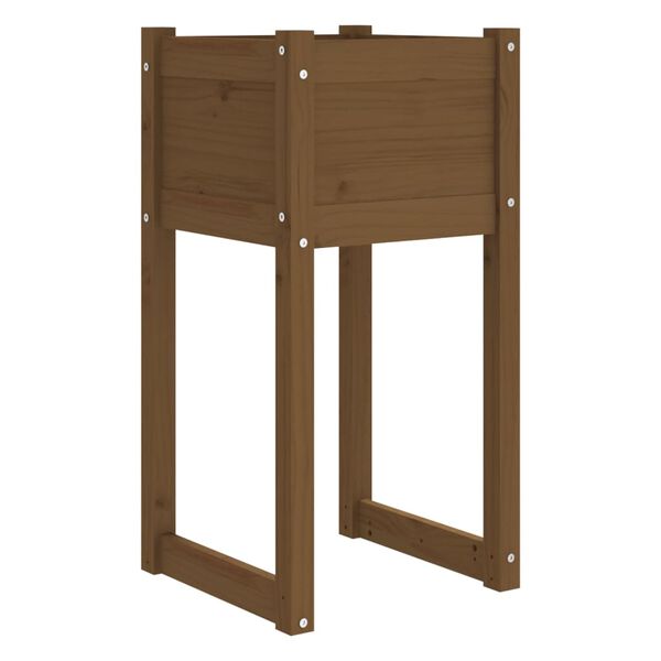 vidaXL Fioriera Marrone Ambra 40x40x81 cm in Legno Massello di Pino