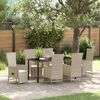 vidaXL Set da Pranzo per Giardino con cuscino 7 pcs Beige polyrattan