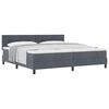 vidaXL Letto a molle con materasso Grigio scuro 200 x 200 cm Velluto