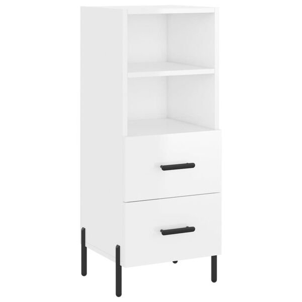 vidaXL Credenza Bianco Lucido 34,5x34x90 cm in Legno Multistrato