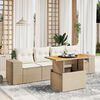vidaXL Set Divano da Giardino 5 pz con Cuscini Beige in Polyrattan