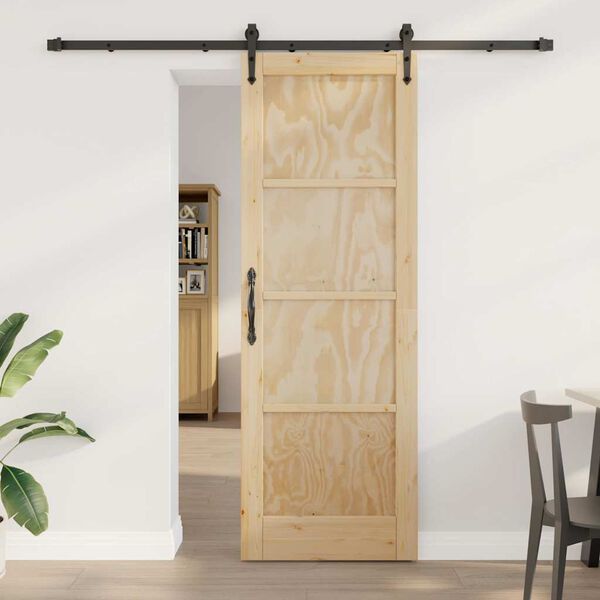vidaXL Porta scorrevole ORKDAL Marrone 73,5 x 211 cm Pino massello