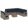 vidaXL Set Divani da Giardino 10 pz con Cuscini Grigio in Polyrattan