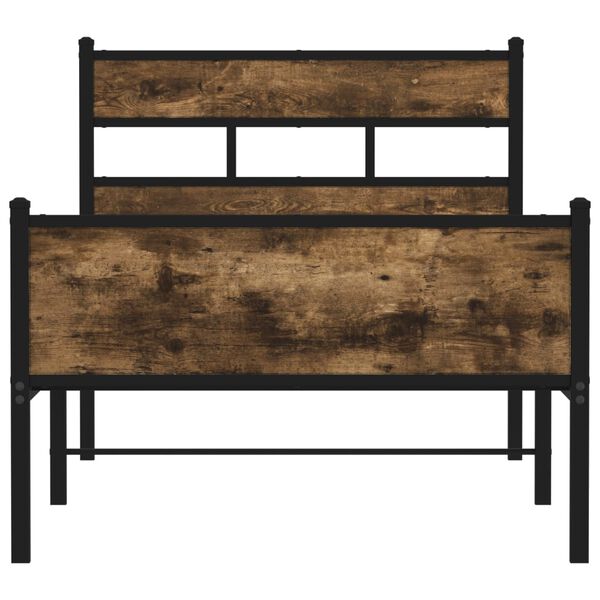 vidaXL Giroletto senza Materasso Rovere Fumo 107x200 cm in Truciolato