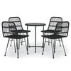 vidaXL Set da Pranzo da Giardino 5 pz Nero in Polyrattan
