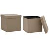vidaXL Sgabelli con Contenitore Pieghevoli 2 pz Cappuccino in PVC