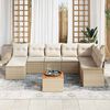 vidaXL Set Divano da Giardino 9 pcs Beige Poly Rattan