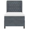 vidaXL Letto a molle con materasso Grigio scuro 190 x 90 cm Velluto