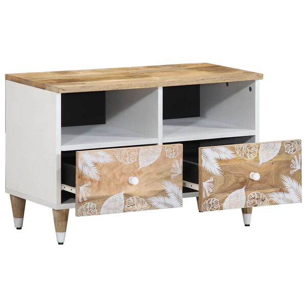 vidaXL Mobile Porta TV 70x33,5x46 cm in Legno Massello di Mango