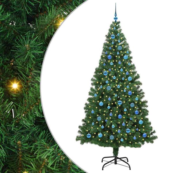 vidaXL Albero di Natale artificiale con 300 LED Verde 240 cm
