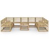 vidaXL Set Divani da Giardino 10 pz in Legno di Pino Impregnato Verde