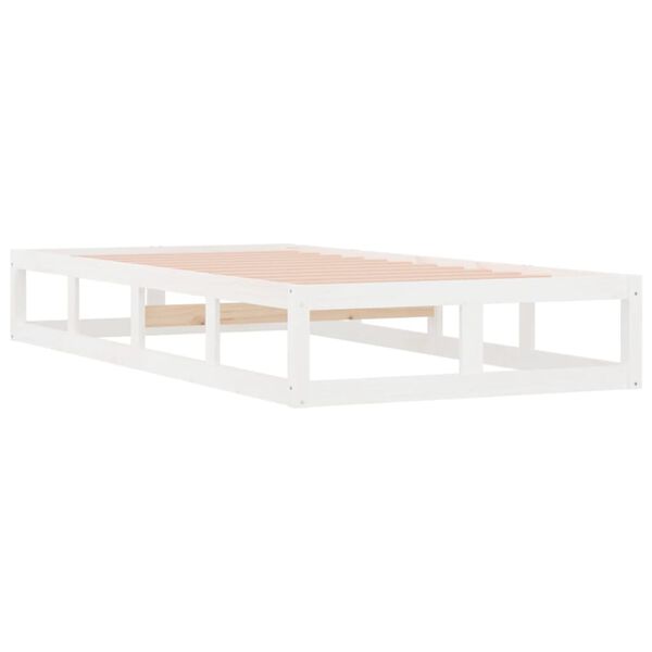 vidaXL Giroletto Bianco 90x200 cm in Legno Massello