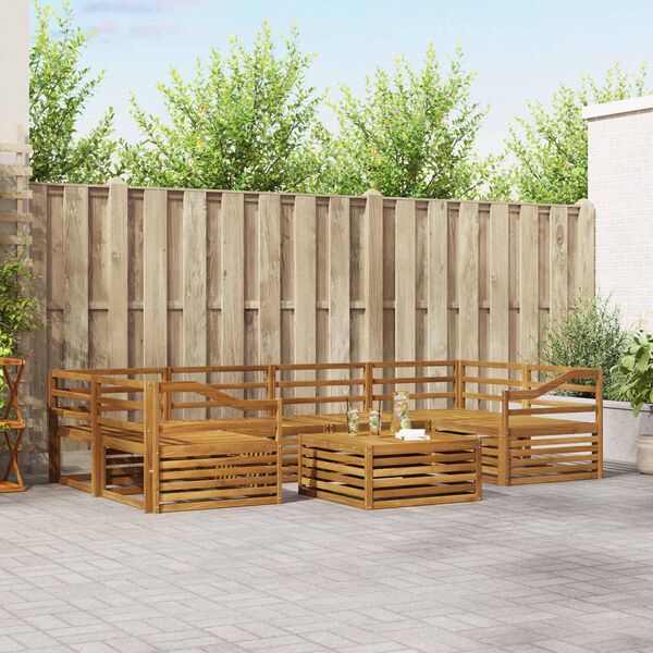 vidaXL Set di divani da esterno 7 pcs Naturale