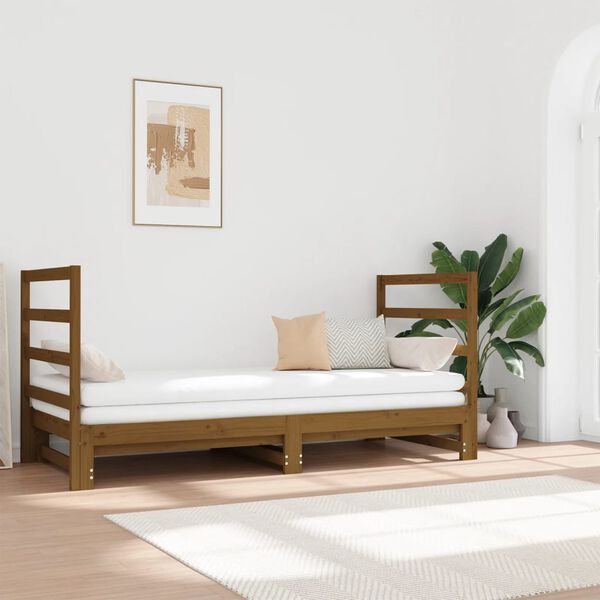vidaXL Dormeuse Estraibile Ambra 2x(90x190) cm Legno Massello di Pino