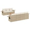 vidaXL Set Divano da Giardino 8 pz con Cuscini Beige in Polyrattan