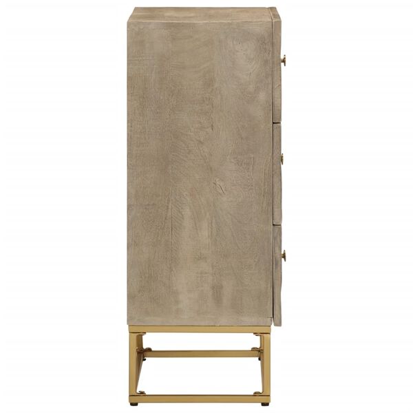 vidaXL Cassettiera 55x30x76 cm in Legno Massello di Mango e Ferro