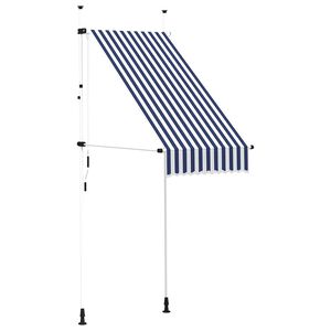 vidaXL Tenda da Sole Retrattile Manuale 100 cm a Strisce Blu e Bianche