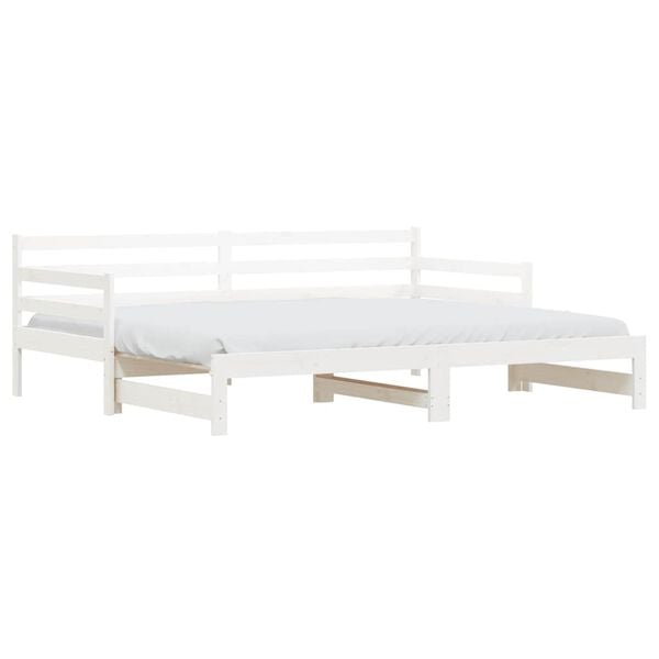 vidaXL Divano Letto con Letto Estraibile Bianco 90x200cm Massello Pino
