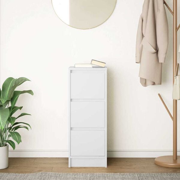 vidaXL Credenza Bianca 29,5x34x76 cm in Legno Multistrato