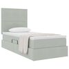 vidaXL Letto con contenitore e materasso Grigio chiaro 90 x 190 cm