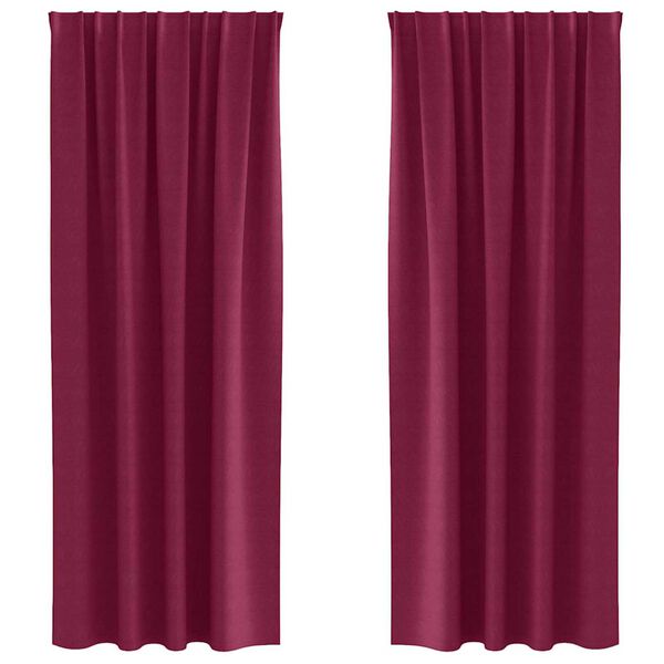 vidaXL Tende Blackout con Anelli 2 pcs Rosso Vino 225 x 140 cm