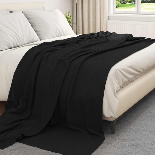 vidaXL Coperte da Pile 6 pcs Nero 240 x 220 cm Panno