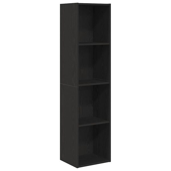 vidaXL Armadio per Libri con lo scaffale Rovere Nero 143 x 30 x 36 cm