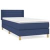 vidaXL Giroletto a Molle con Materasso Blu 80x200 cm inTessuto