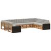 vidaXL Set di divani da esterno 9 pz Naturale e Grigio Chiaro