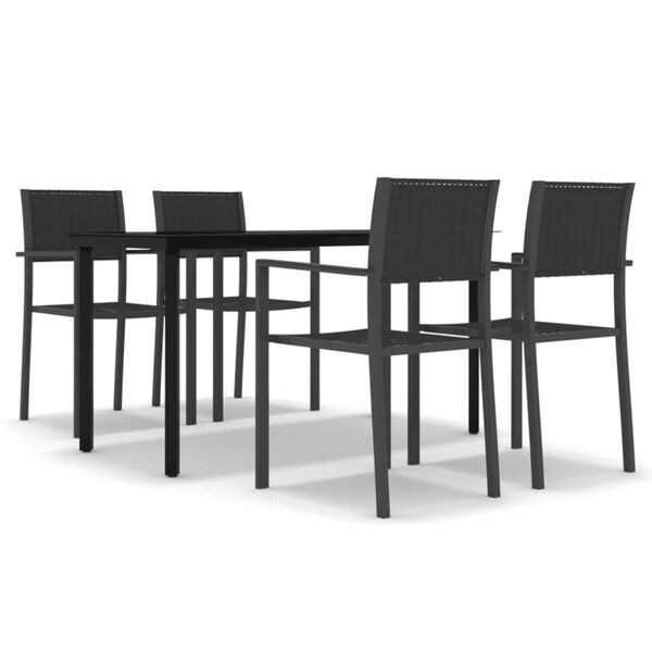 vidaXL Set da Pranzo da Giardino 5 pz Nero